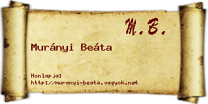 Murányi Beáta névjegykártya